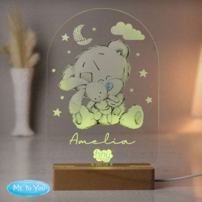 (image for) Personalised Tiny Tatty Teddy Wooden Based LED Light