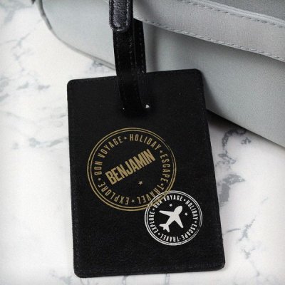 (image for) Personalised Stamped Black Luggage Tag