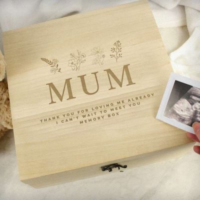 (image for) Personalised Floral Wooden Keepsake Box