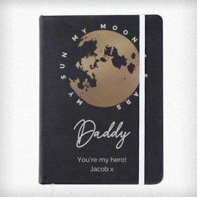 (image for) Personalised Moon & Stars Black Hardback Notebook