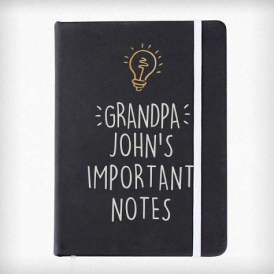 (image for) Personalised Light Bulb Black Hardback Notebook