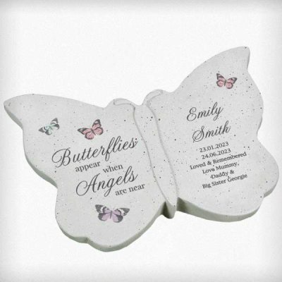 (image for) Personalised Butterflies Appear Memorial Printed Resin Butterfly