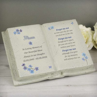 (image for) Personalised Forget Me Not Memorial Resin Book