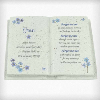 (image for) Personalised Forget Me Not Memorial Resin Book