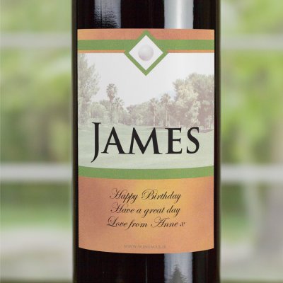 (image for) Golf Personalised Birthday Gift Labelled Wine