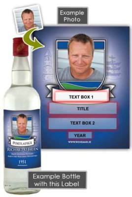 (image for) Waterford GAA Fan Birthday Present Personalised Vodka Gifts