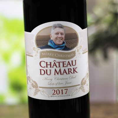 (image for) Christmas Personalised Your Label Gift Wine