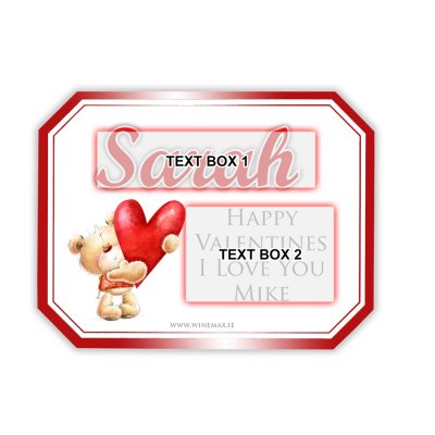 (image for) Personalised Valentines Red Love Bear Champagne Gift