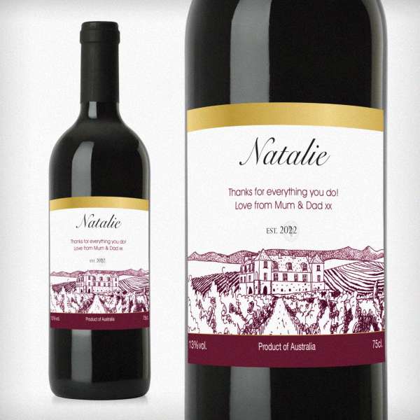 (image for) Personalised Free Text Vineyard Red Wine