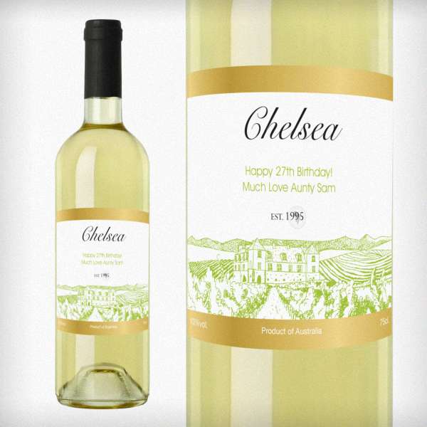 (image for) Personalised Free Text Vineyard White Wine