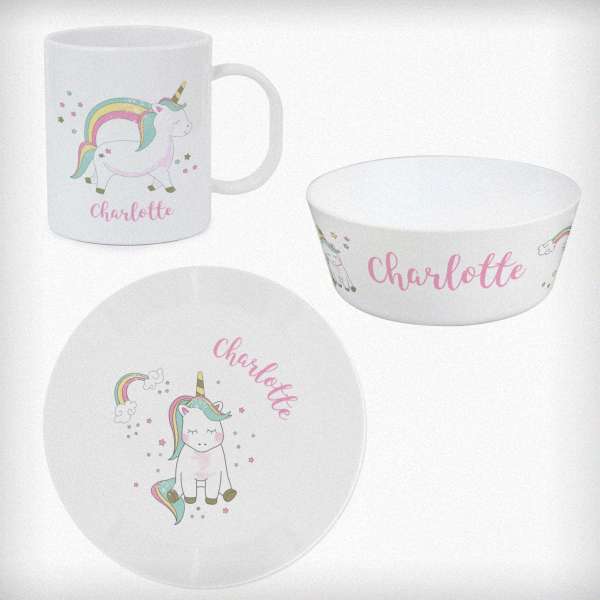 Modal Additional Images for Personalised Unicorn Plastic Breakfast Set