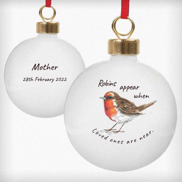 Modal Additional Images for Personalised Robins Appear Bauble