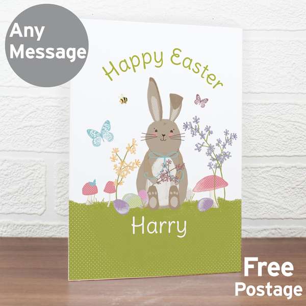 (image for) Personalised Easter Meadow Bunny Card