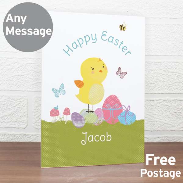 (image for) Personalised Easter Meadow Chick Card