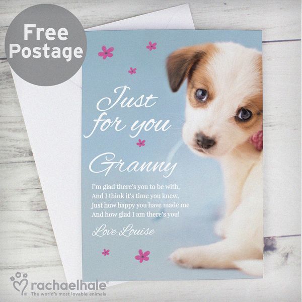 (image for) Personalised Rachael Hale 'Just for You' Puppy Card