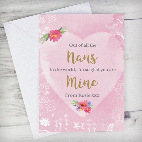 Modal Additional Images for Personalised Floral Watercolour Card