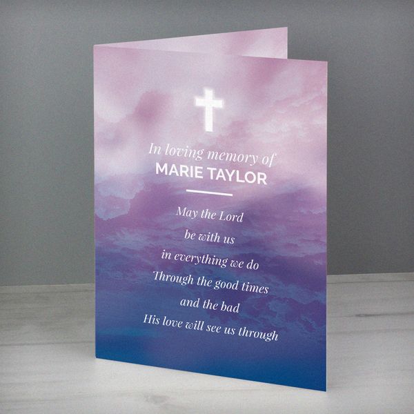 Modal Additional Images for Personalised In Loving Memory Cross Card