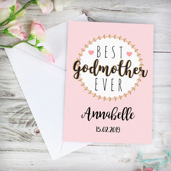 Modal Additional Images for Personalised Best Godmother Card