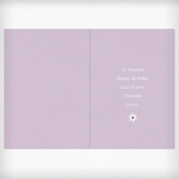 Modal Additional Images for Personalised Lilac Lace Birthday Card