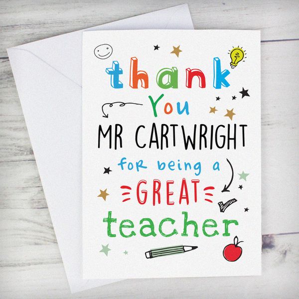 Modal Additional Images for Personalised Thank You Teacher Card