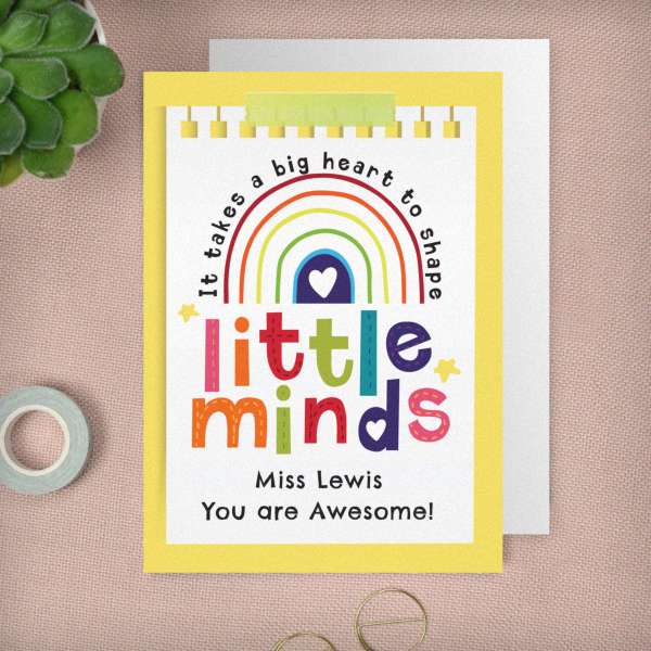 Modal Additional Images for Personalised Shape Little Minds Greeting Card