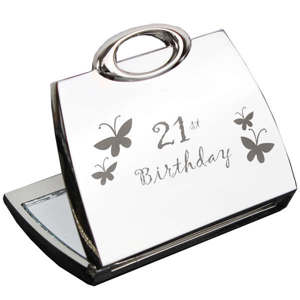 Modal Additional Images for 21st Butterfly Handbag Compact Mirror