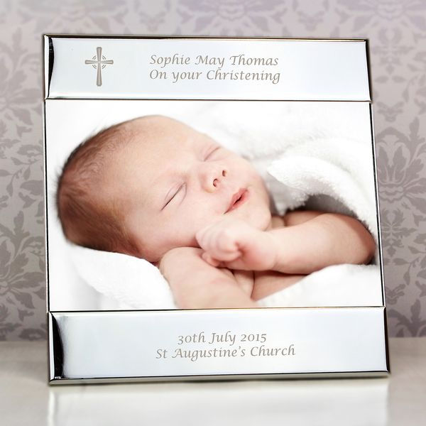 (image for) Personalised Silver Cross Square 6x4 Photo Frame