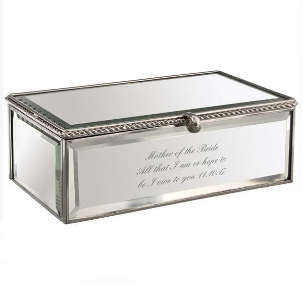 Modal Additional Images for Personalised Any Message Mirrored Jewellery Box