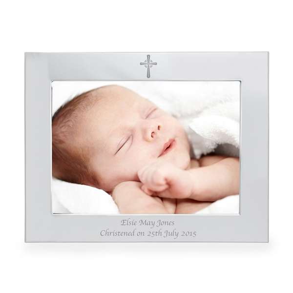 Modal Additional Images for Personalised Silver 5x7 Landscape Cross Photo Frame