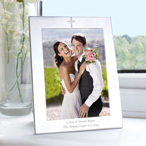 (image for) Personalised Silver 5x7 Cross Photo Frame