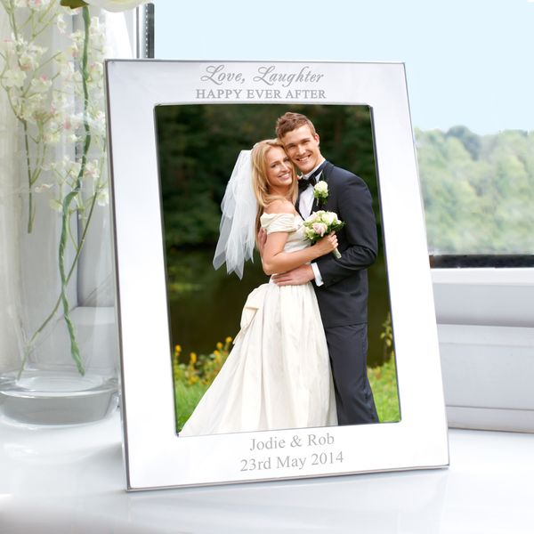 (image for) Personalised Silver 5x7 Happily Ever After Photo Frame