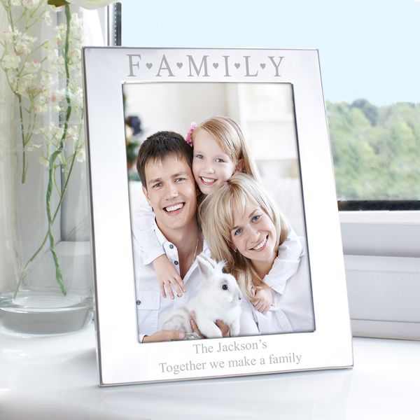 Modal Additional Images for Personalised Silver 5x7 Family & Hearts Photo Frame