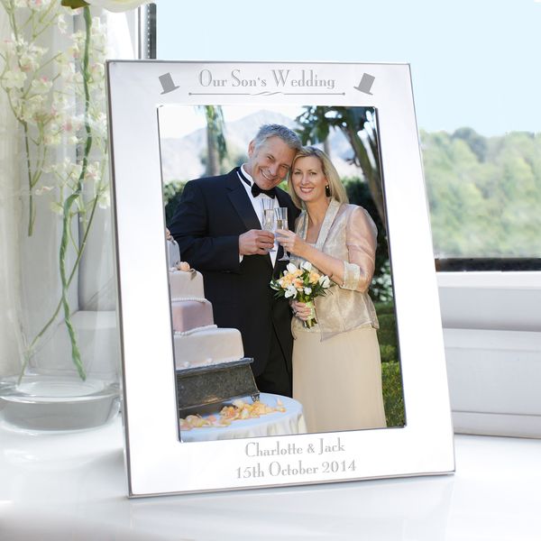 Modal Additional Images for Personalised Silver 5x7 Decorative Our Sons Wedding Photo Frame