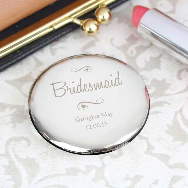 Modal Additional Images for Personalised Any Message Swirls & Hearts Compact Mirror