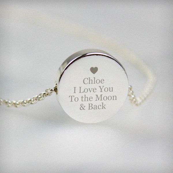 (image for) Personalised Silver Plated Any Message Disc Necklace