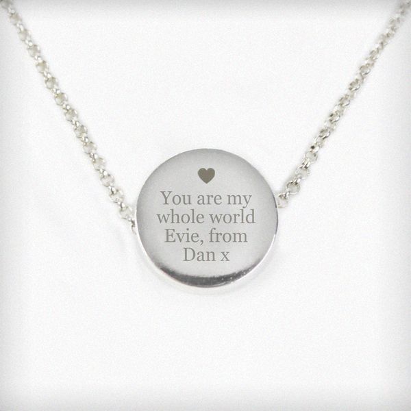 Modal Additional Images for Personalised Silver Plated Any Message Disc Necklace