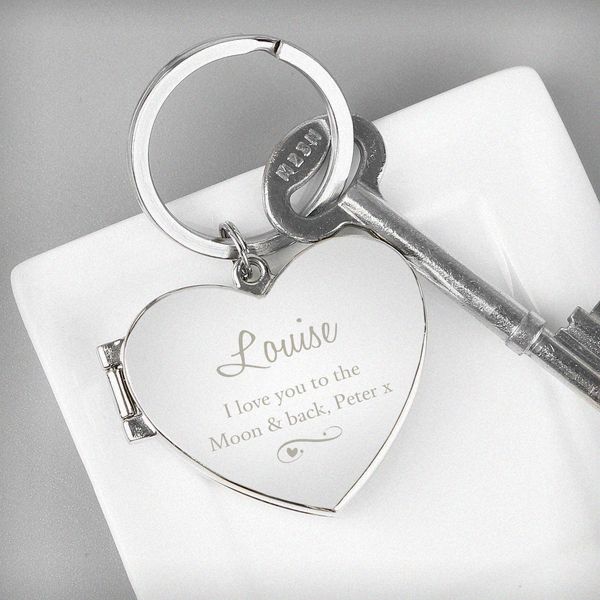 (image for) Personalised Swirl Heart Photoframe Keyring