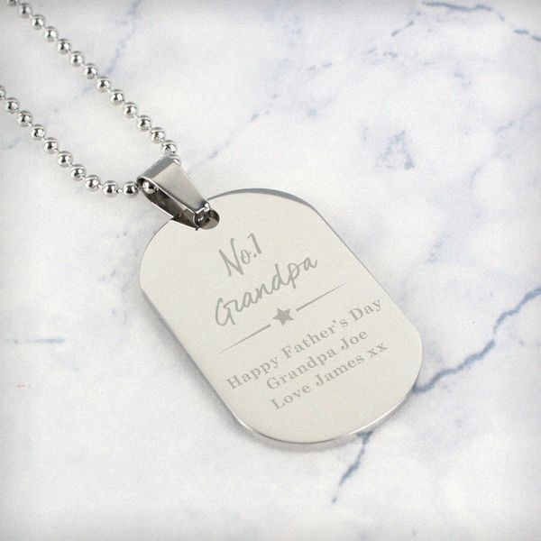 Modal Additional Images for Personalised No.1 Stainless Steel Dog Tag Necklace