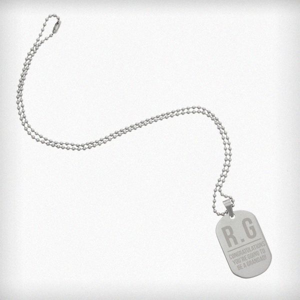 Modal Additional Images for Personalised Initials Stainless Steel Dog Tag Necklace