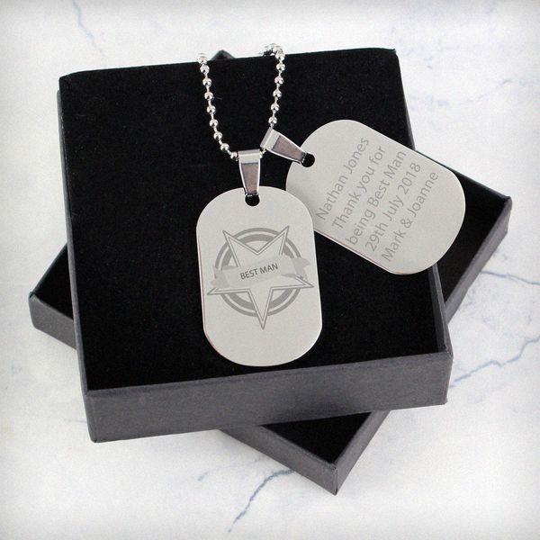 Modal Additional Images for Personalised Star Stainless Steel Double Dog Tag Necklace