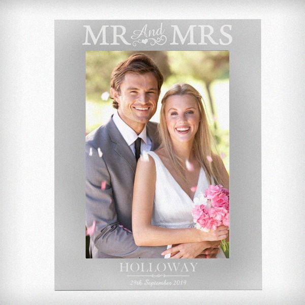 Modal Additional Images for Personalised Silver Mr & Mrs 5x7 Photo Frame