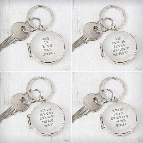 Modal Additional Images for Personalised Free Text Round Photo keyring