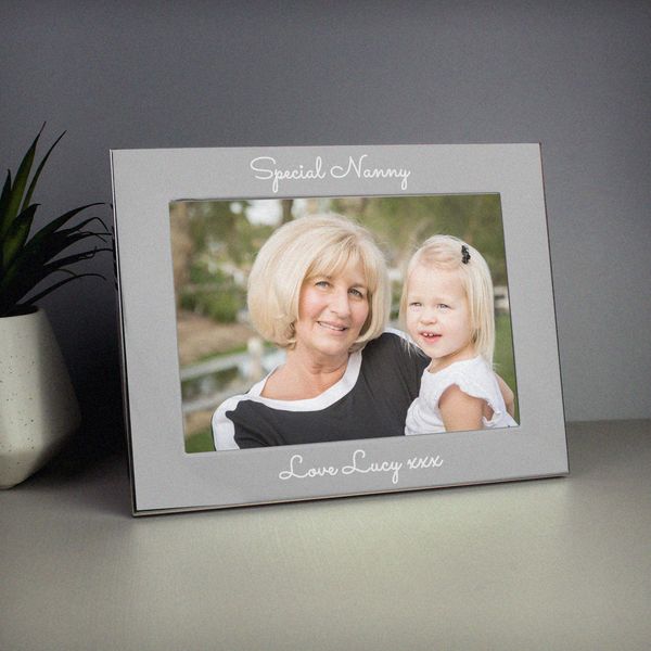 Modal Additional Images for Personalised Free Text 5 x 7 Silver Photo Frame