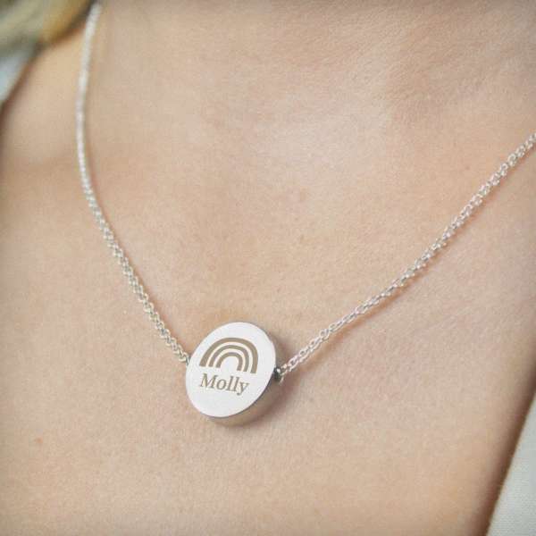 (image for) Personalised Rainbow Disc Necklace