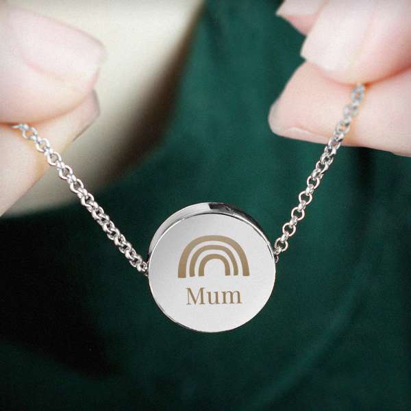 Modal Additional Images for Personalised Rainbow Disc Necklace