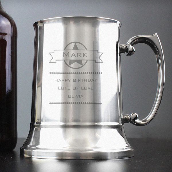 (image for) Personalised Diamond Stainless Steel Tankard