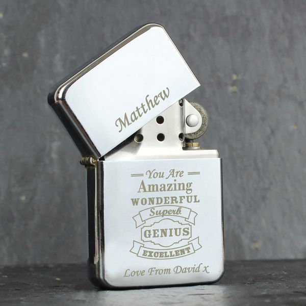 (image for) Personalised Vintage Typography Lighter