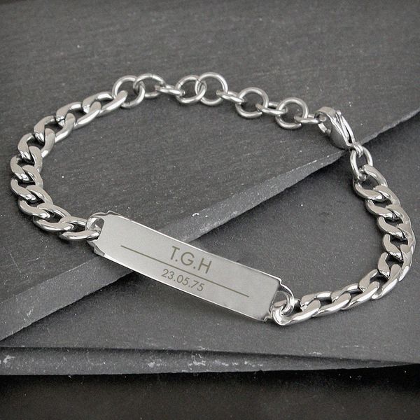 Modal Additional Images for Personalised Classic Stainless Steel Unisex Bracelet