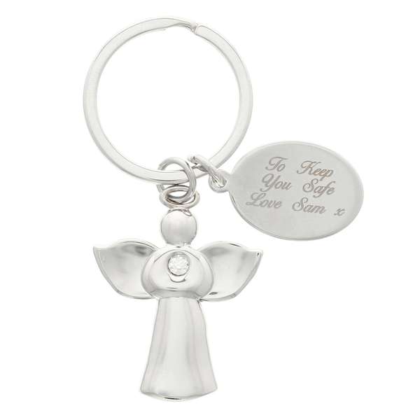 Modal Additional Images for Personalised Angel Keyring