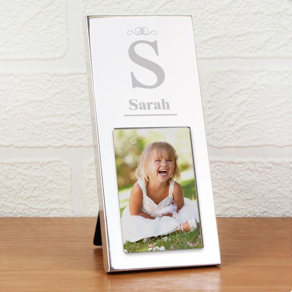 Modal Additional Images for Personalised Small Silver Initial 2x3 Photo Frame